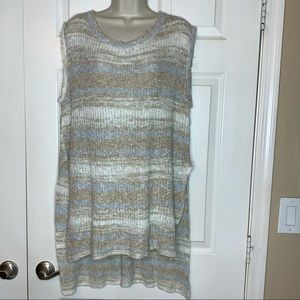 Free People Striped Knit Sleeveless Sweater